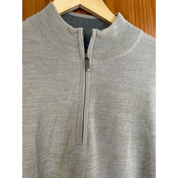 Alan Flusser Mens tan quarter zip sweater size XXL - Picture 2 of 6